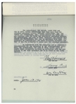 ''The Three Stooges Meet Hercules'' 1961 Contract Signed by Moe Howard, Larry Fine & Joe DeRita With Another Page Additionally Signed by Moe -- 20pp. Measures 8.5'' x 11.75'' -- Near Fine